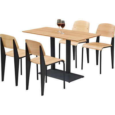 अच्छी कीमत Plywood Restaurant Dining Table And Chairs PU Leather Fast Food Dining Table ऑनलाइन