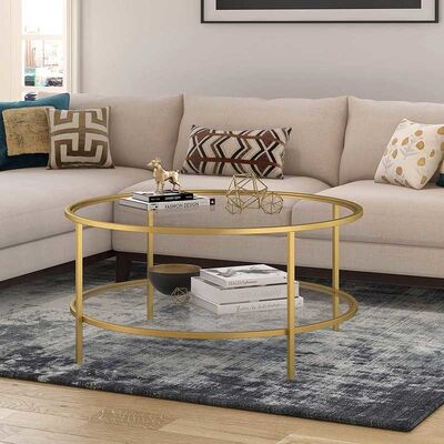 अच्छी कीमत Durable Round Glass Coffee Table Living Room Furniture 17
