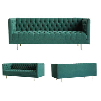 अच्छी कीमत Luxury Green Velvet Modular Sofa Pull Clasp Sofa American Style 80cm height ऑनलाइन