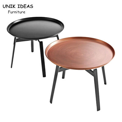 अच्छी कीमत Round Corner Coffee Center Table Home Furniture Minimalist Metal Tray ऑनलाइन