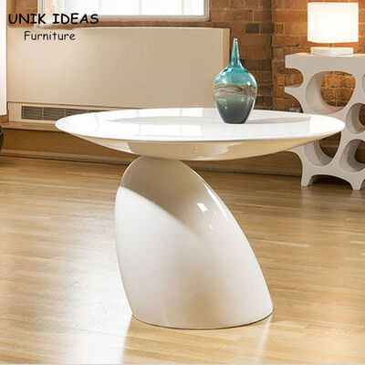 अच्छी कीमत Fiberglass Oval Shaped Coffee Side Table Living Room Tea Table White Color ऑनलाइन