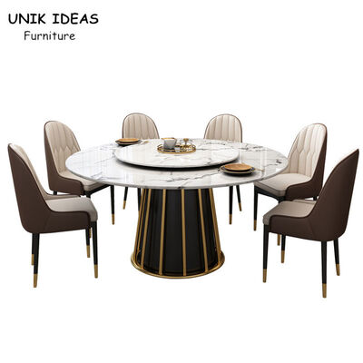 अच्छी कीमत Nordic Luxury Dining Table And Chairs 6 Person Round Marble Dining Table Set For 4 8 ऑनलाइन